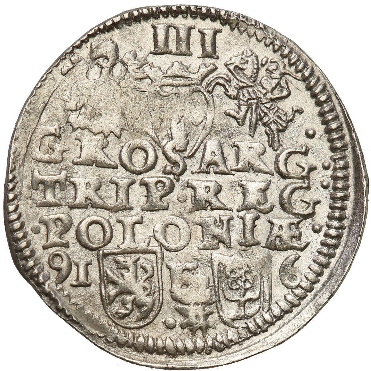 Zygmunt III Waza. Trojak (3 grosze) 1596, Poznań - RZADKOŚĆ